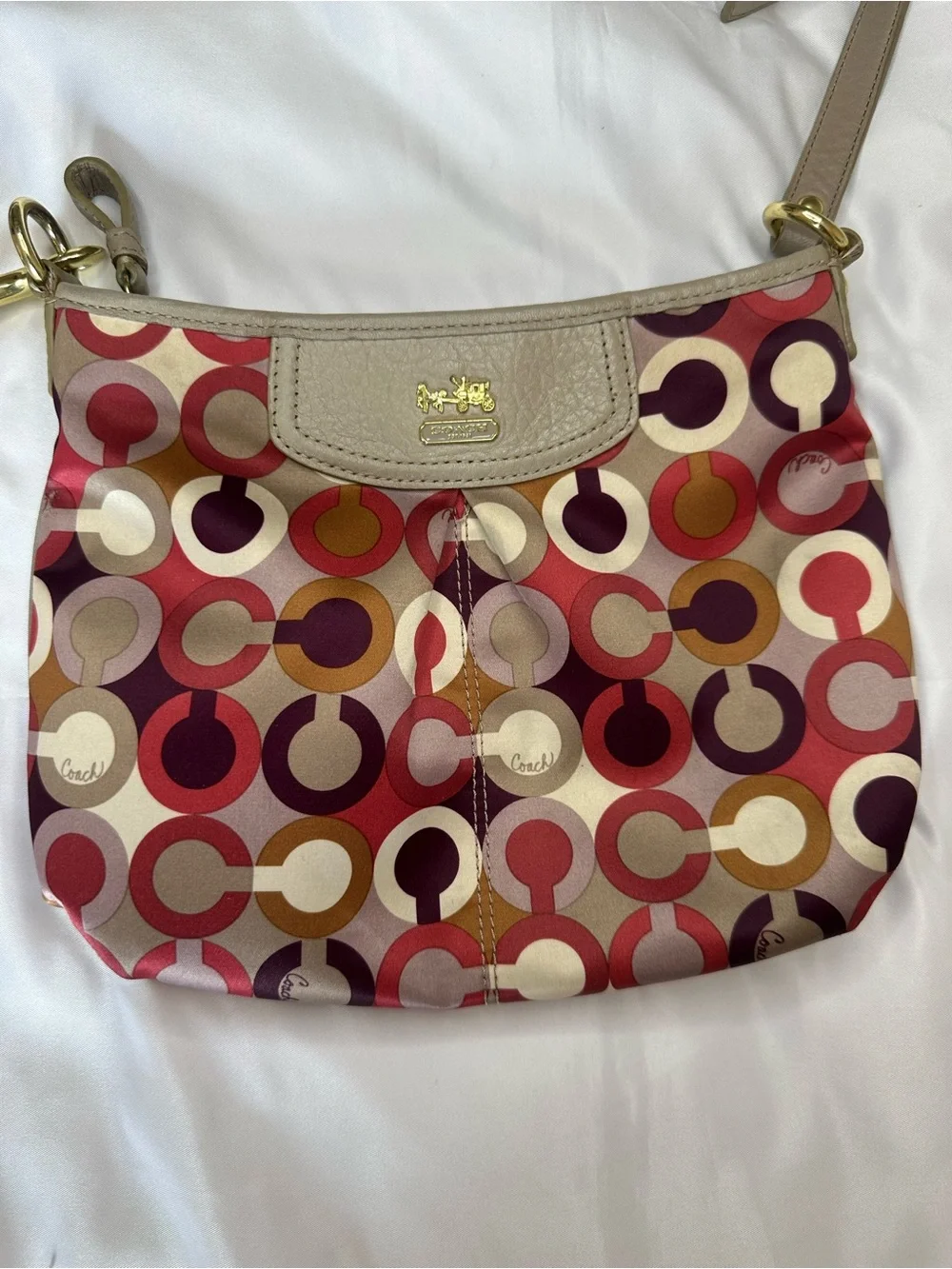 Coach Op Art Signature C Crossbody Bag Y2K Pink Purple